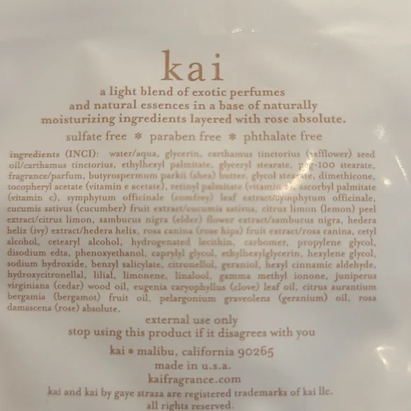 Kai Rose Body Lotion Fragrance by Gaye Straza - 9 Sample packets! - Picture 11 of 16